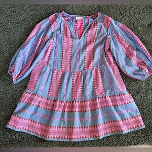 Darling Pink and Blue Striped Dress